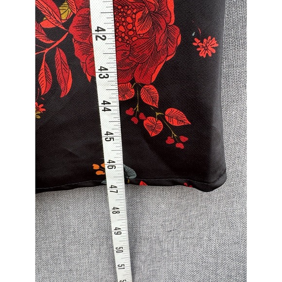 Sara Michelle Cowlneck Satin Slip Dress Sz Large Dark Romantic Red Rose Floral - Picture 4 of 7